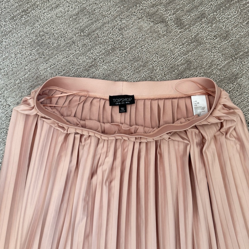Topshop Blush Pleated Skirt - Picture 4 of 4